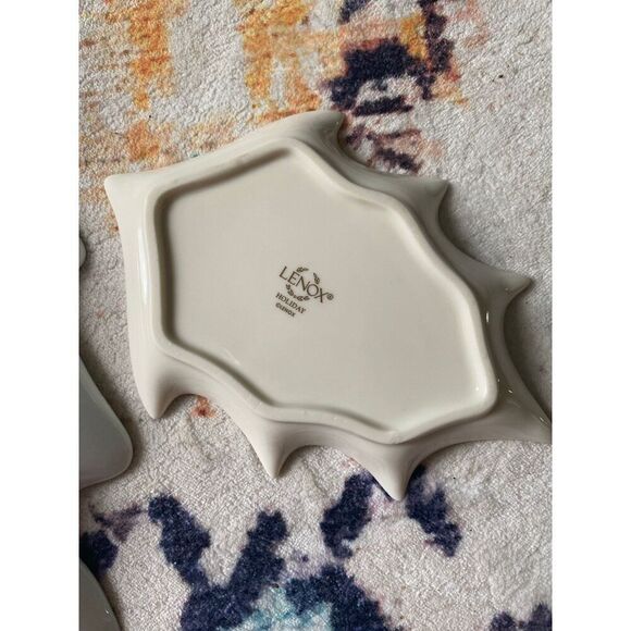 Lenox Tree Christmas Candy Trinket Dish bundle gold plated detail vintage lot - Picture 4 of 7